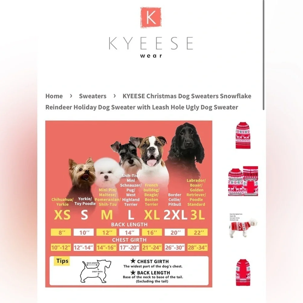 KYEESE Moose Buffalo Plaid Dog Sweater, Size L